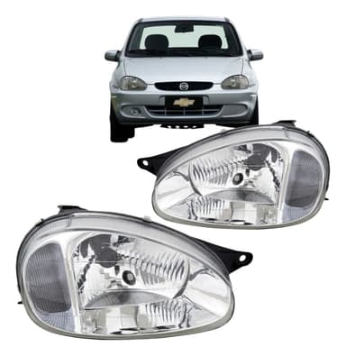 foto de Farol Preto Lente Cromada Corsa 98–02 Di